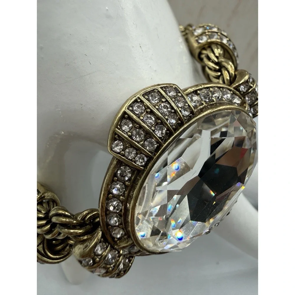 Heidi Daus Chain Of Events CLEAR  Necklace Bracelet  Jewelry Set OF 2 STUNNING!